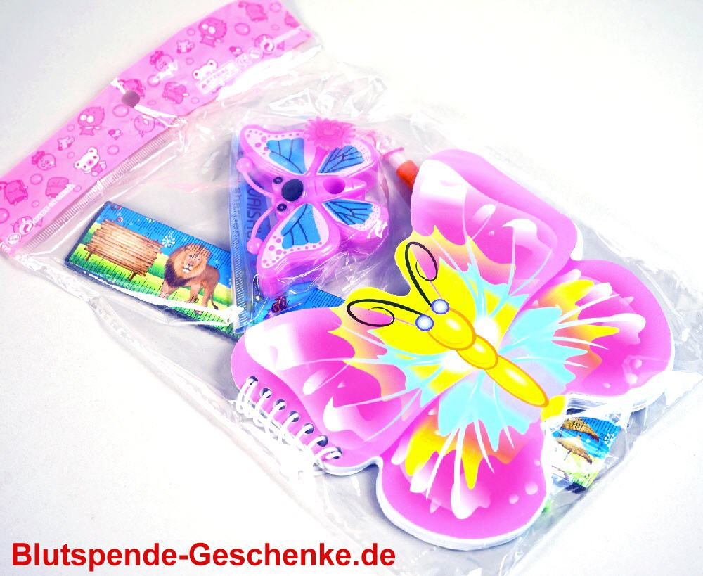 Blutspendegeschenk Schmetterlings-Schreibset