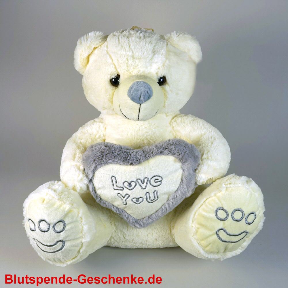 Blutspendegeschenk I-Love-You Bär aus Softplüsch