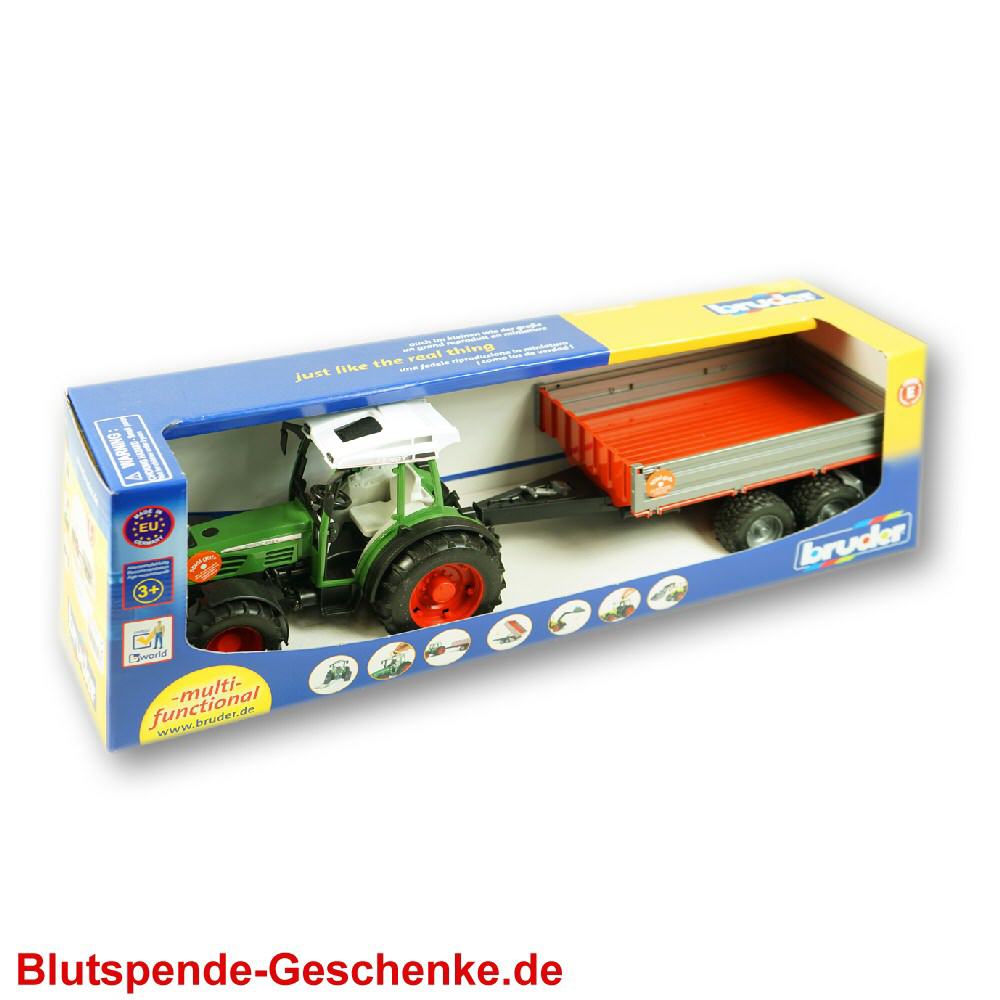 Blutspendegeschenk Bruder Traktor mit Anhänger