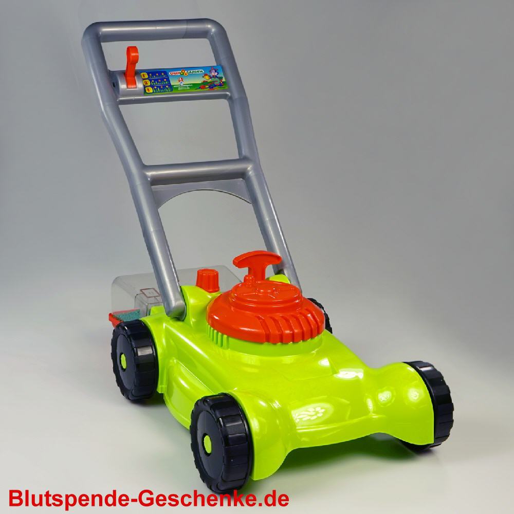 Blutspendegeschenk Spielzeugrasenmäher