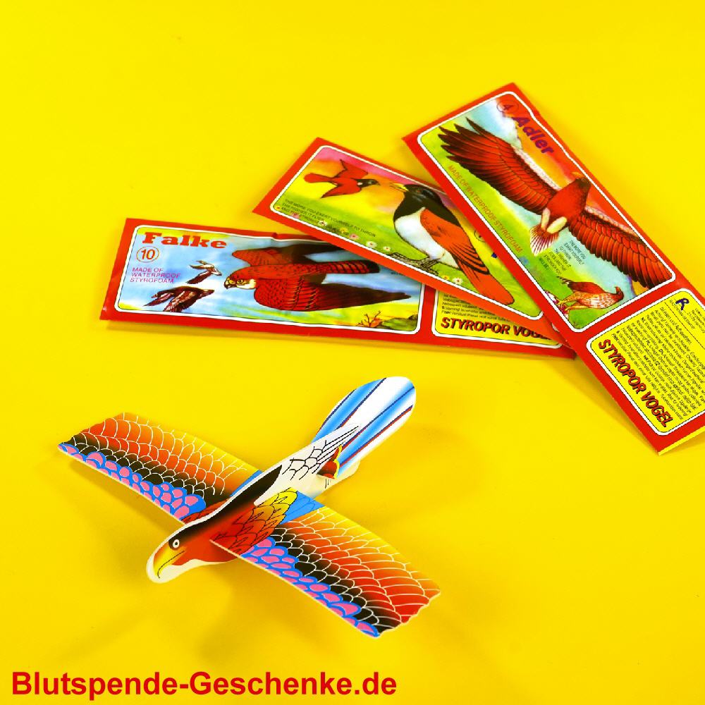Blutspendegeschenk Styropr-Flieger Vogel