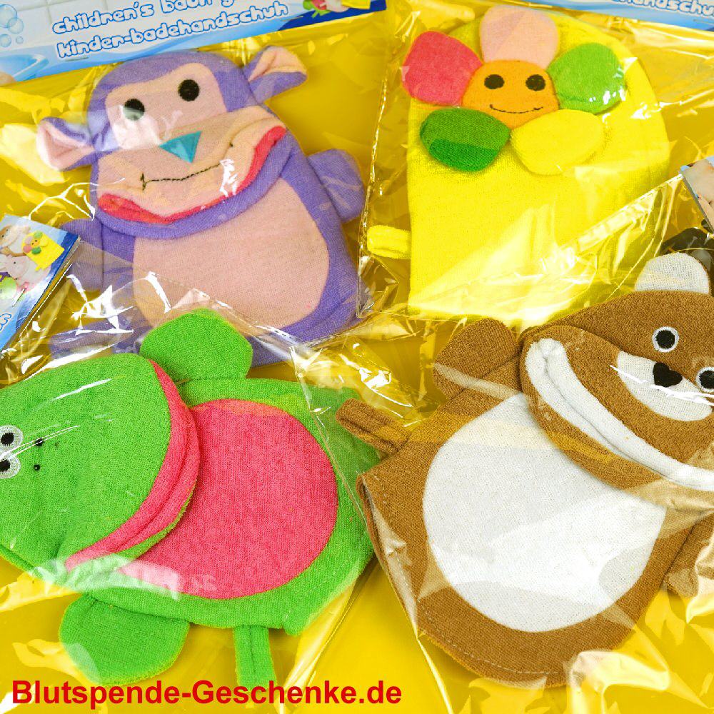 Blutspendegeschenk Tierwaschlappen für Kinder