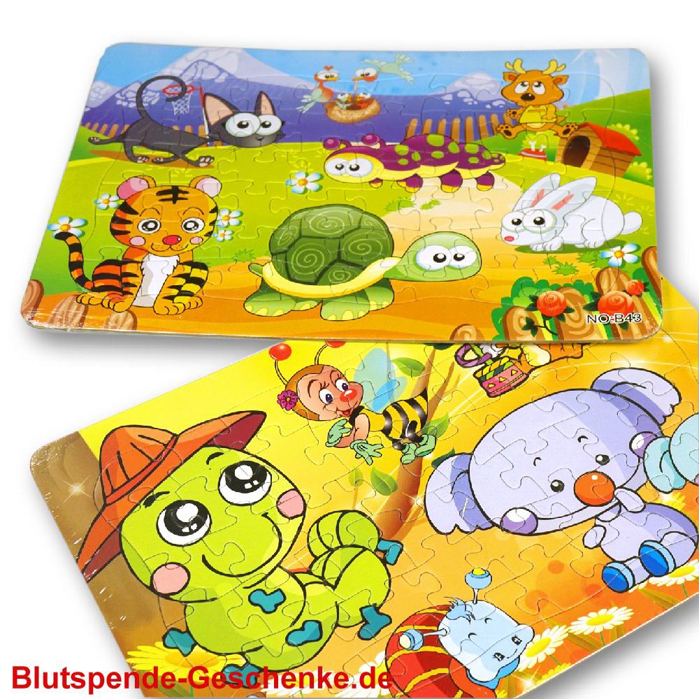 Blutspendegeschenk Puzzle mit Tiermotiven