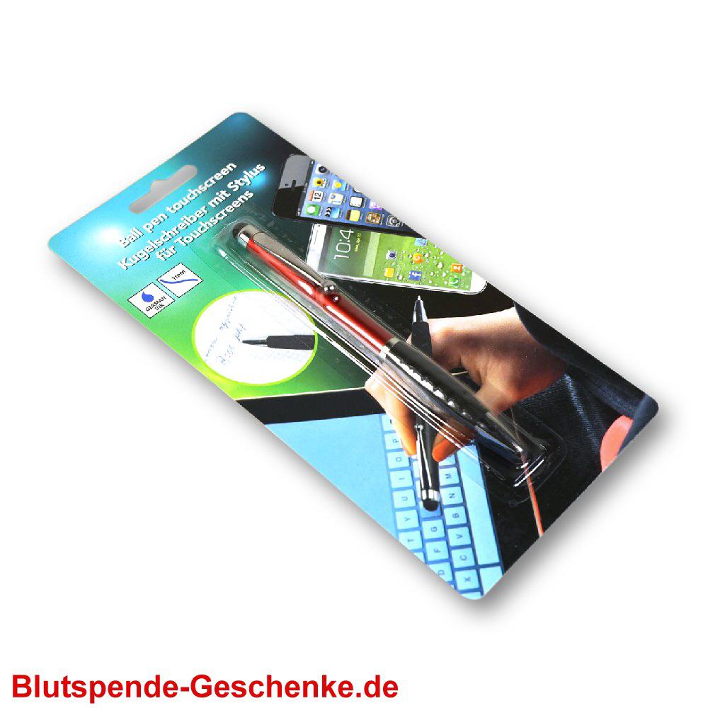 Blutspendegeschenk Kugelschreiber für Touchscreen