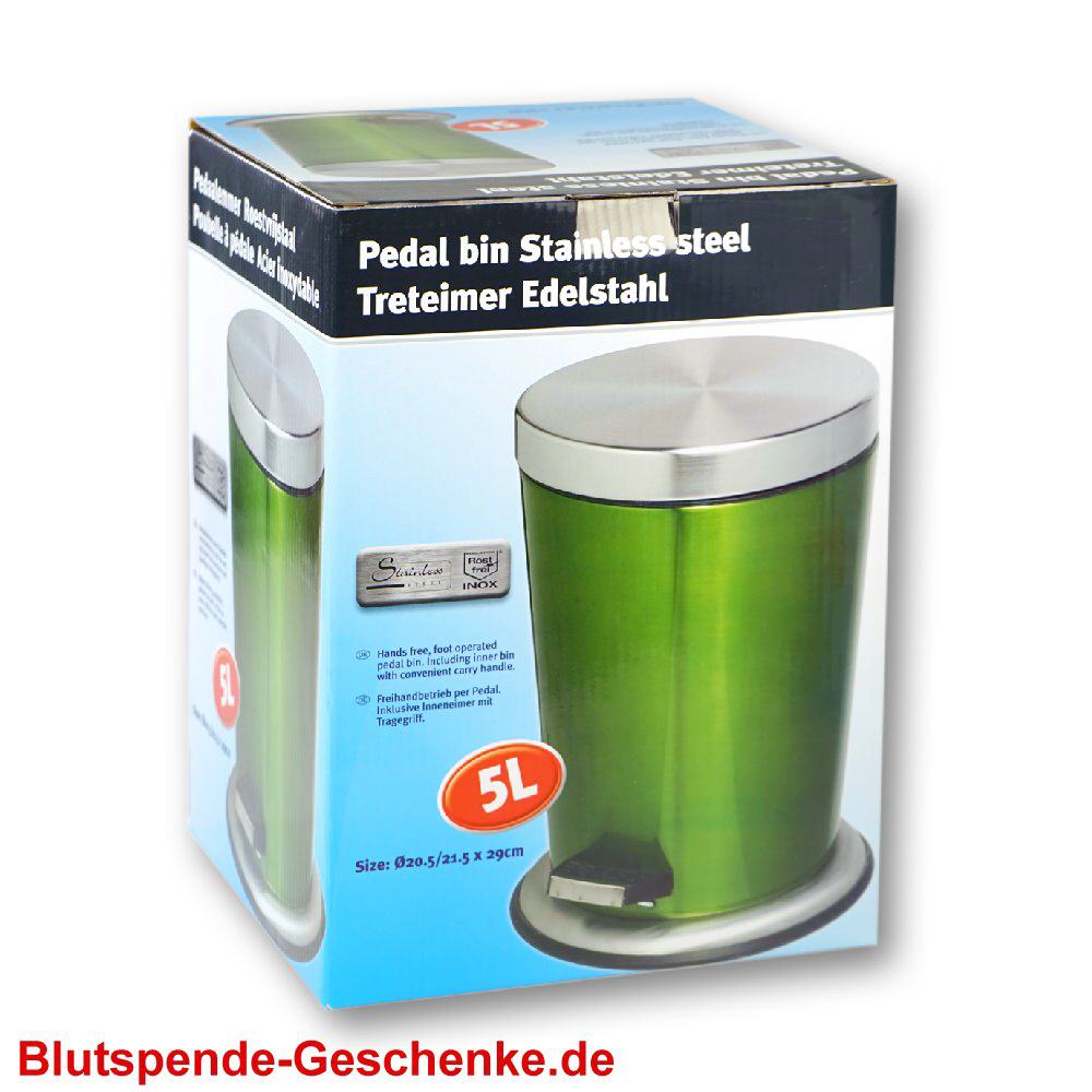 Blutspendegeschenk Abfalleimer grün