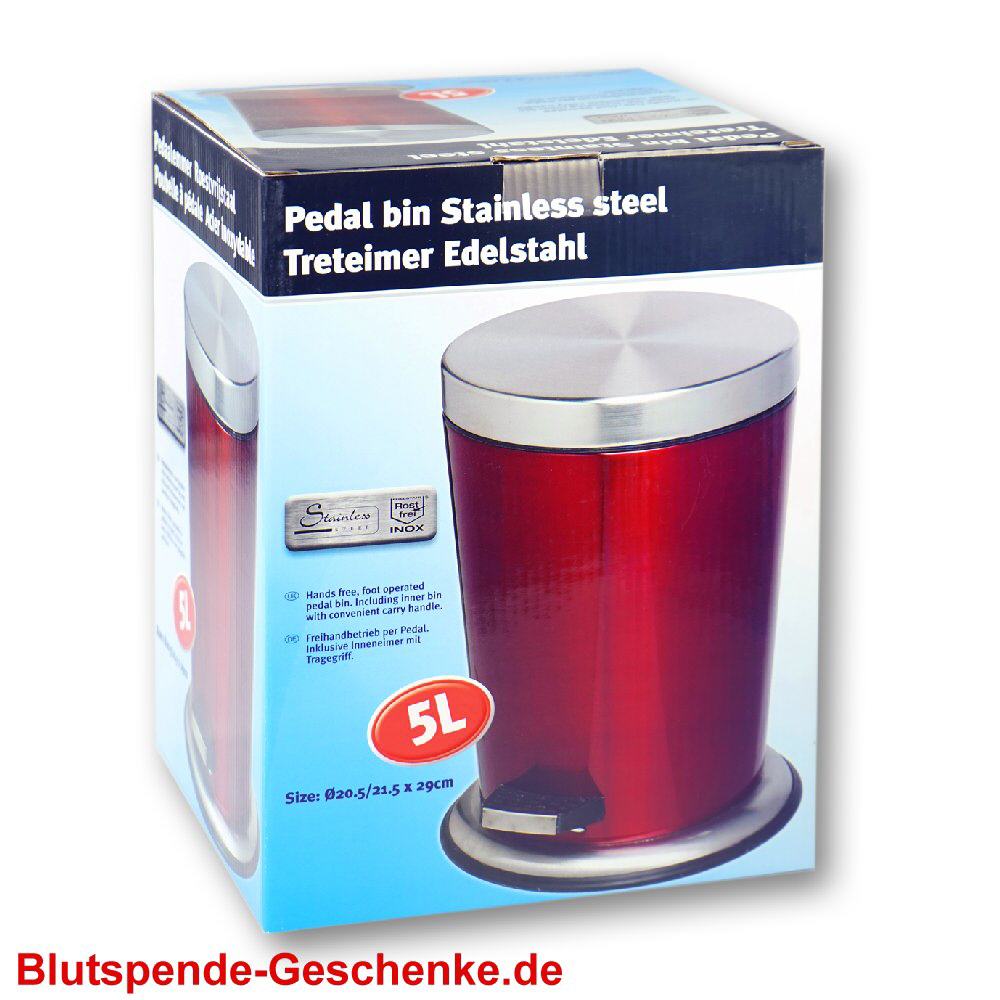 Blutspendegeschenk Roter Treteimer 5 Liter