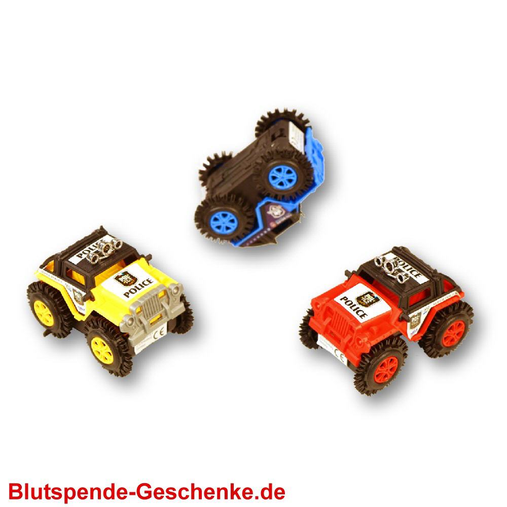 Blutspendegeschenk Geländewagen mit Überschlag