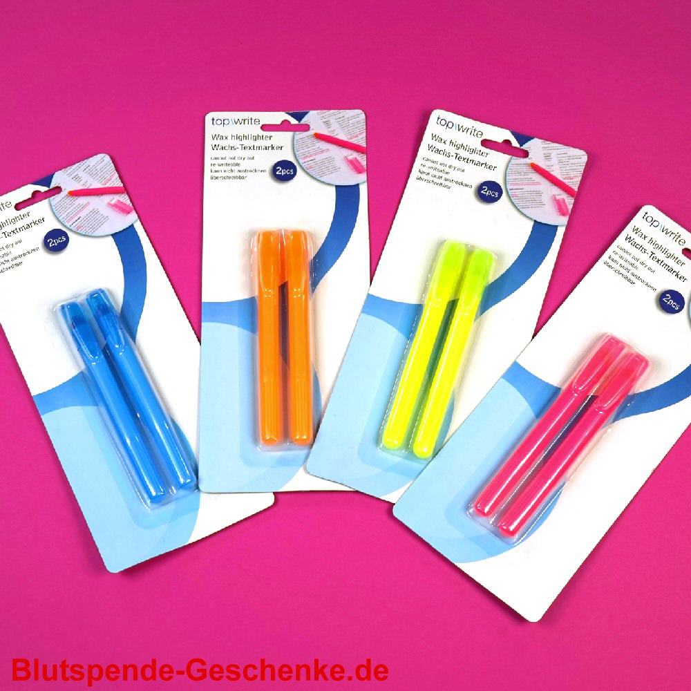 Blutspendegeschenk Dauerhafte Wachs-Textmarker